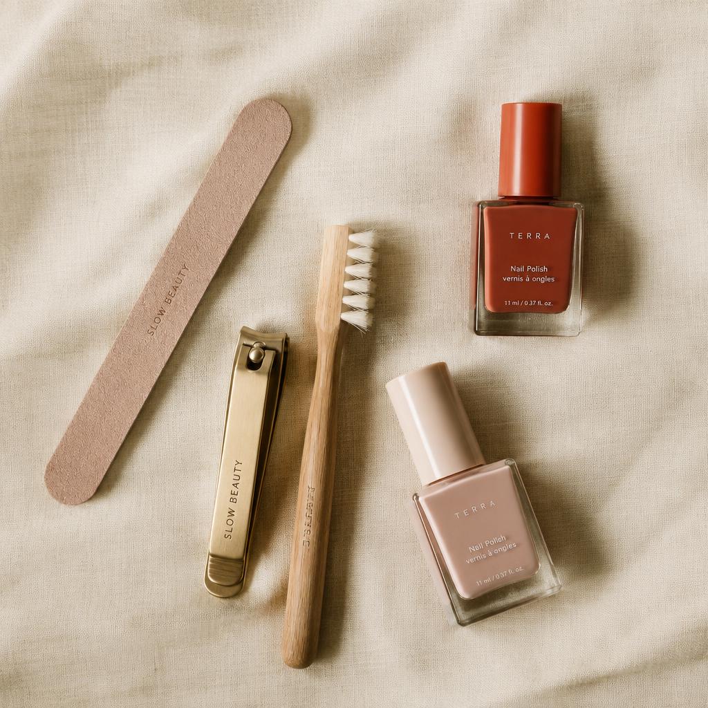 Manicure tools and nail polish